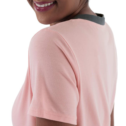 Fruit of the Loom Women's Sleeve Tee and Short 2 Piece Sleep Set, Soft Pink, X-Large