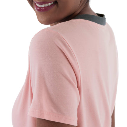 Fruit of the Loom Women's Sleeve Tee and Short 2 Piece Sleep Set, Soft Pink, X-Large