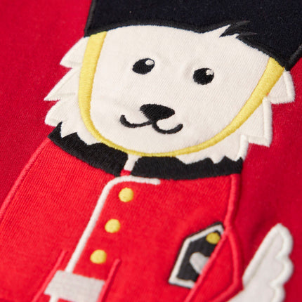 Gymboree Girls' and Toddler Fall and Holiday Embroidered Graphic Long Sleeve T-Shirts, London Dog, 3T