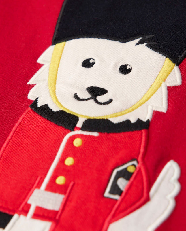 Gymboree Girls' and Toddler Fall and Holiday Embroidered Graphic Long Sleeve T-Shirts, London Dog, 3T