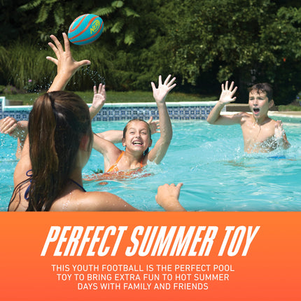NERF Pool + Beach Water Football - Tidal Toss Pool Football for Water Games - Perfect Pool Toy for Kids - Extra Grip Waterproof Football with Inflation Pump