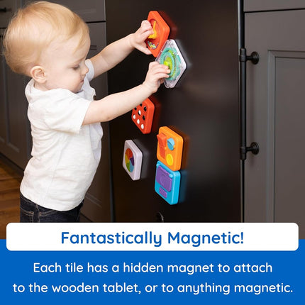 Fat Brain Toys PlayTab Essentials 12m+, Modular Sensory Activity Board, Busy Board for Toddlers and Babies - Ages 1 Year and Older