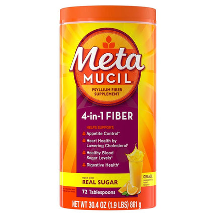 Metamucil Smooth Texture Orange Flavor Powder - 72 Doses