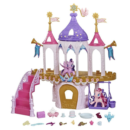 My Little Pony Friendship Castle Playset Including Twilight Sparkle and Pinkie Pie 3-inch Pony Figures with Brushable Hair and 16 Accessories, E9919