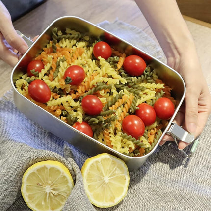 Stainless Steel Lunch Box - 800ml, Eco & Recyclable Food Container, Leakproof & Dishwasher Safe, BPA Free, On-The-Go Eating Design for Adults & Teens