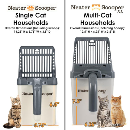 Neater Pet Brands Neater Scooper XL Cat Litter Scoop, 60 Refill Bags – Extra-Large Capacity Mess-Free Cat Litter Scooper with Bag for Large & Multiple Cats, Spill-Proof Litter Box Scooper with Holder