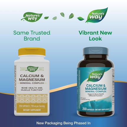 Nature's Way Calcium and Magnesium, 250 Capsules