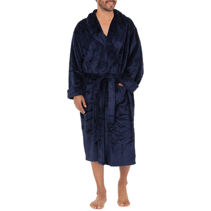 IZOD mens Comfort-soft Fleece Robe - Twill Stripe,