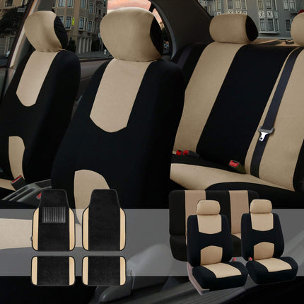 FH Group Car Seat Covers Flat Cloth Full Set – Uni