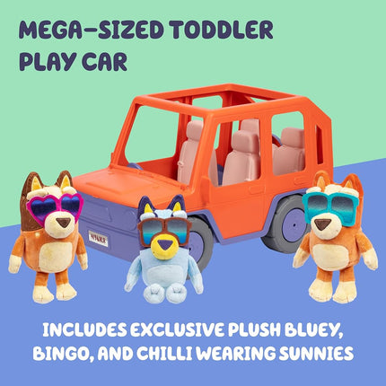 Bluey Big Heeler 4WD Toy Car, Bingo & Chilli Plush Buddies