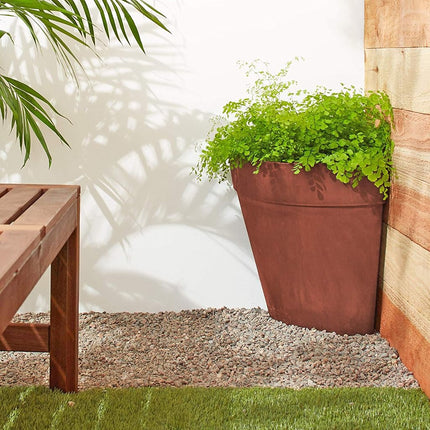 Arcadia Garden Products PSW HA45TC Traditional Corner Pot, 13.5 by 17.5", Terra Cotta