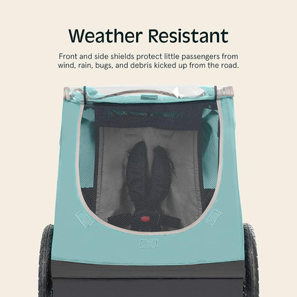 Remolque de Bicicleta Retrospec Rover para Niños - Remolque Plegable/Colapsable de un O Dos Asientos para Niños, con Ruedas de 16", Reflectores de Seguridad y Compartimento de Almacenamiento Trasero - Azul Ridge