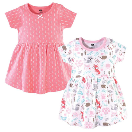 Hudson Baby Baby Girls' Cotton Dresses, Woodland Fox, 3-6 Months