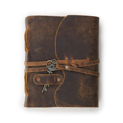 LEATHER VILLAGE Vintage Leather Journal Book of Shadows (10 inches X 7 inches, Distressed Brown)