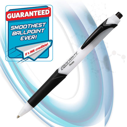 Pentel GlideWrite with TechniFlo Ink Ballpoint Pen, (1.0mm) Med. Line, Black/Blue Ink, 48 Pieces (BX910AC-4)