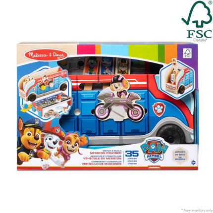 Melissa & Doug PAW Patrol Match & Build Mission Cruiser Coche de la Patrulla Canina, Juguetes de Madera para Mayores de 3 Años - Certificado FSC