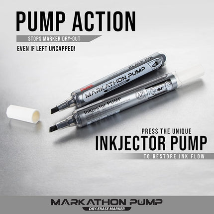 Pentel Markathon Pump Dry Erase Marker, Chisel Tip, Blue Ink, 12 Pack (MWL6SX-C)