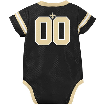 NFL New Orlean Saints Team Jersey Bodysuit, Black/Gold New Orlean Saints, 18 Months