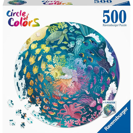Ravensburger Circle of Colours - Oceans Circular 500 Piece Jigsaw Puzzle for Adults and Kids Age 10 Years +