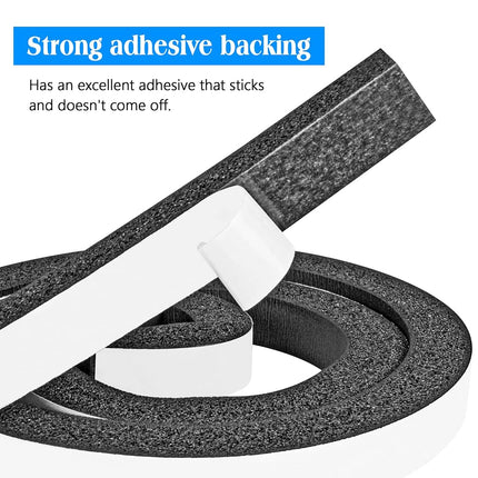 Foam Strips with Adhesive, 2 Inch Wide X 1 Inch Thick, Neoprene Weather Stripping High Density Foam Closed Cell Tape Seal for Doors and Windows Insulation, Total 6.5 Feet Long