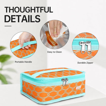 MIER Portable Thermal Insulated Cooler Bag Mini Lunch Bag for Kids, Orange