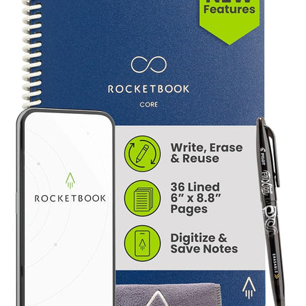 Rocketbook Core Reusable Smart Notebook, Executive