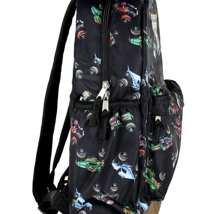 INTIMO Monster Jam Trucks Dragon Zombie Grave Digger Megalodon All Over Print Backpack Black, One Size