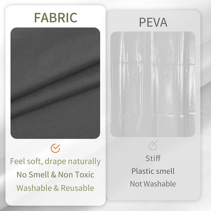 ALYVIA SPRING Extra Long Fabric Shower Curtain or Liner Dark Gray, 72x84