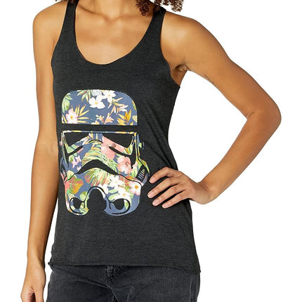 Débardeur Femme Dos Nageur Stormtrooper Tropical Star Wars - Noir Chiné - Taille M