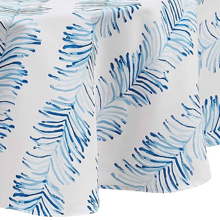 IZOD - Round Tablecloth, Water Resistant Tabletop Accessories, Ideal Kitchen Essentials (Seagrass Stripe, 70")