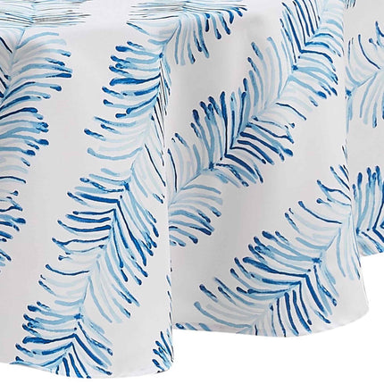 IZOD - Round Tablecloth, Water Resistant Tabletop Accessories, Ideal Kitchen Essentials (Seagrass Stripe, 70")