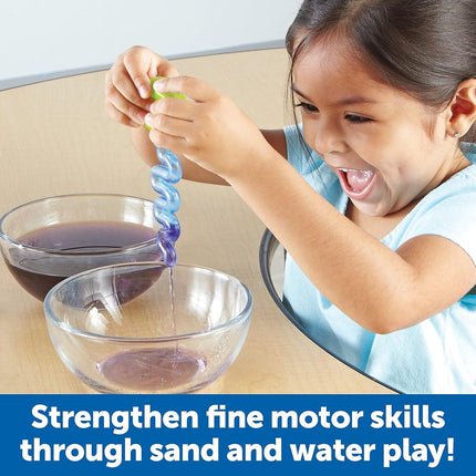 Learning Resources Sand & Water Fine Motor Set - 4 Pieces, Ages 3+ Toddler Learning Toys, Educational Toys for Toddlers, Fine Motor Tool Set, Sensory Toy, Sand Table Toys