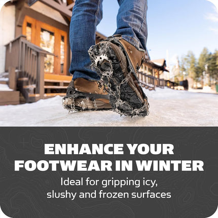 Yaktrax Adventure Grip - Durable Winter Traction Device with Stainless Steel Spikes for Ice and Snow, Flexible Thermoplastic Rubber Upper, Fits Various Footwear, Ideal for Hiking and Mountaineering