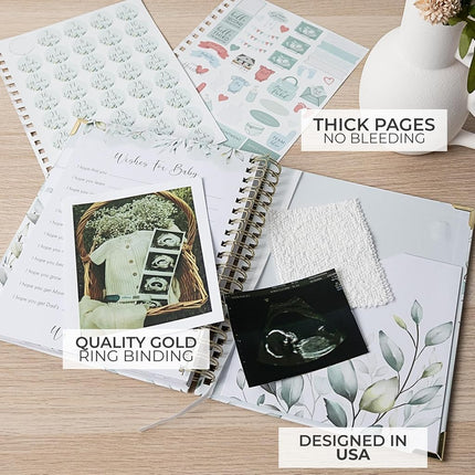 Beautiful Pregnancy Journal and Memory Book with Stickers and Keepsake Pocket - Lovely Gift for First Time Moms to Be - The Perfect Planner to Track Your Little Ones Life-Changing Journey