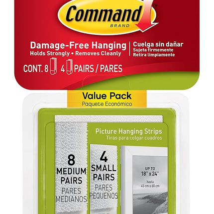 Command Picture Hanging Strips Value Pack, 12 Pair