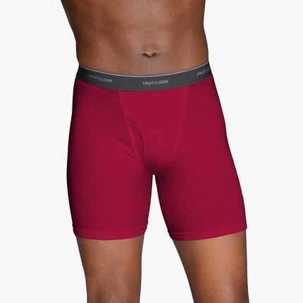 Fruit of the Loom Mens 5-Pack No Ride Up Boxer Brief Boxer Briefs - Assorted -