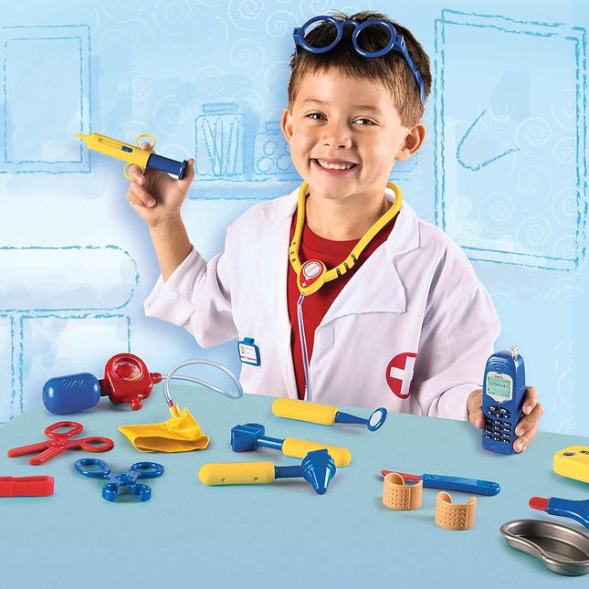 Learning Resources Pretend & Play Doctors Set - Multi-Coloured Complete Toy Dr Medical Kit for Kids