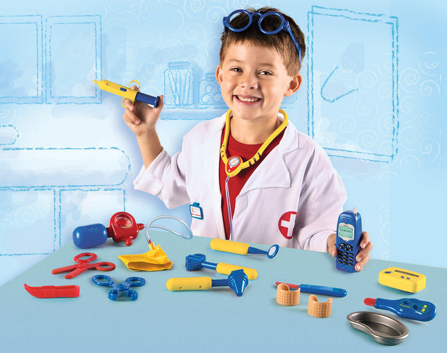 Learning Resources Pretend & Play Doctors Set - Multi-Coloured Complete Toy Dr Medical Kit for Kids