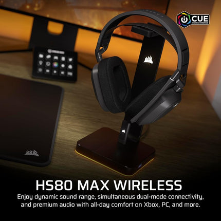 Corsair HS80 MAX Wireless Xbox Gaming Headset with Bluetooth � Dolby Atmos � Broadcast Quality Microphone � iCUE Compatible � Xbox, PC, Mac, Mobile � Steel Grey
