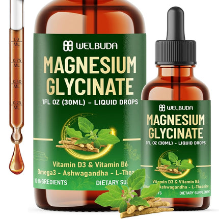 10in1 Magnesium Glycinate Liquid Drop with Omega-3