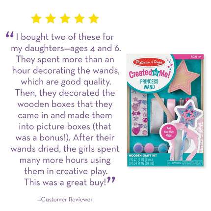 Melissa & Doug Created By Me Wooden Princess Wand, Arts & Crafts, Shatterproof Mirror, Craft Kit & Keepsake