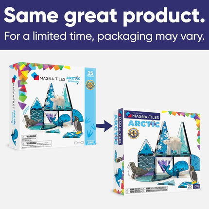 Magna-Tiles Arctic Animals 25-Piece Magnetic Tile Set for Kids Ages 3+ | Polar Bear, Penguin, Seal, Narwhal & Whale Figures | STEM Educational Magnetic Building Blocks Compatible with Leading Brands