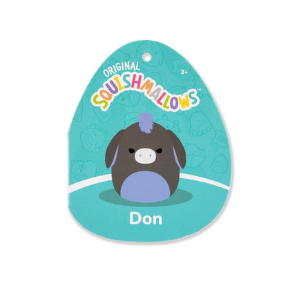 Squishmallows Original 5in Don el Burro de Carbón – Peluche oficial de Jazwares (Pequeño)