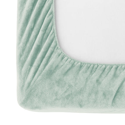 Elegant Comfort Luxuriously Soft 4-Piece Velvet Plush Flannel Sheet Set - Premium Quality - Cozy Warm, Anti-Static, Non Pilling Fuzzy Velvet Flannel Fleece Deep Pocket Sheet Set - Full, Mint Green
