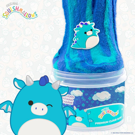 Original Squishmallows Tatiana The Dragon Premium Cloud, 8 oz. Blue Raspberry Scented with 3 Fun Add Ins, Great 6 Year Old Toys, Super Soft Sludge Toy