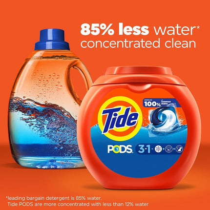 Tide PODS laundry detergent pacs, 3-in-1 Stain Remover, Odor Fighter, Color Protector, 81 Count, HE compatible, Original Scent