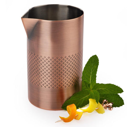 Barfly Double Wall Diamond Lattice Mixing Tin, Antique Copper