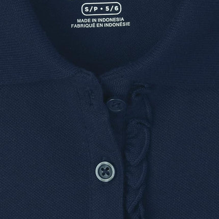 The Children's Place Polo piqué à manches courtes et volants pour filles, paquet de 2, Tidal/blanc, L (10/12)