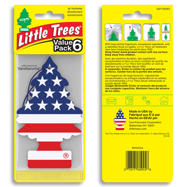 24 Pack Car Freshner 10945 Little Trees Air Freshener Vanilla Pride Scent - Single Tree per Package