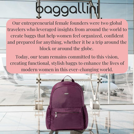 Baggallini Women's Essential Laptop Backpack, Mulberry, One Size